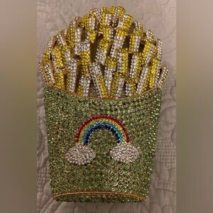 French Fry Fabulous Rainbow crystal clutch